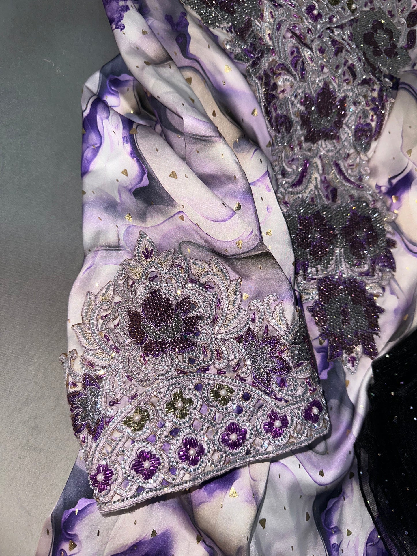 Purple corset mkhawar handmade pure silk with corset and chiffon Sheila