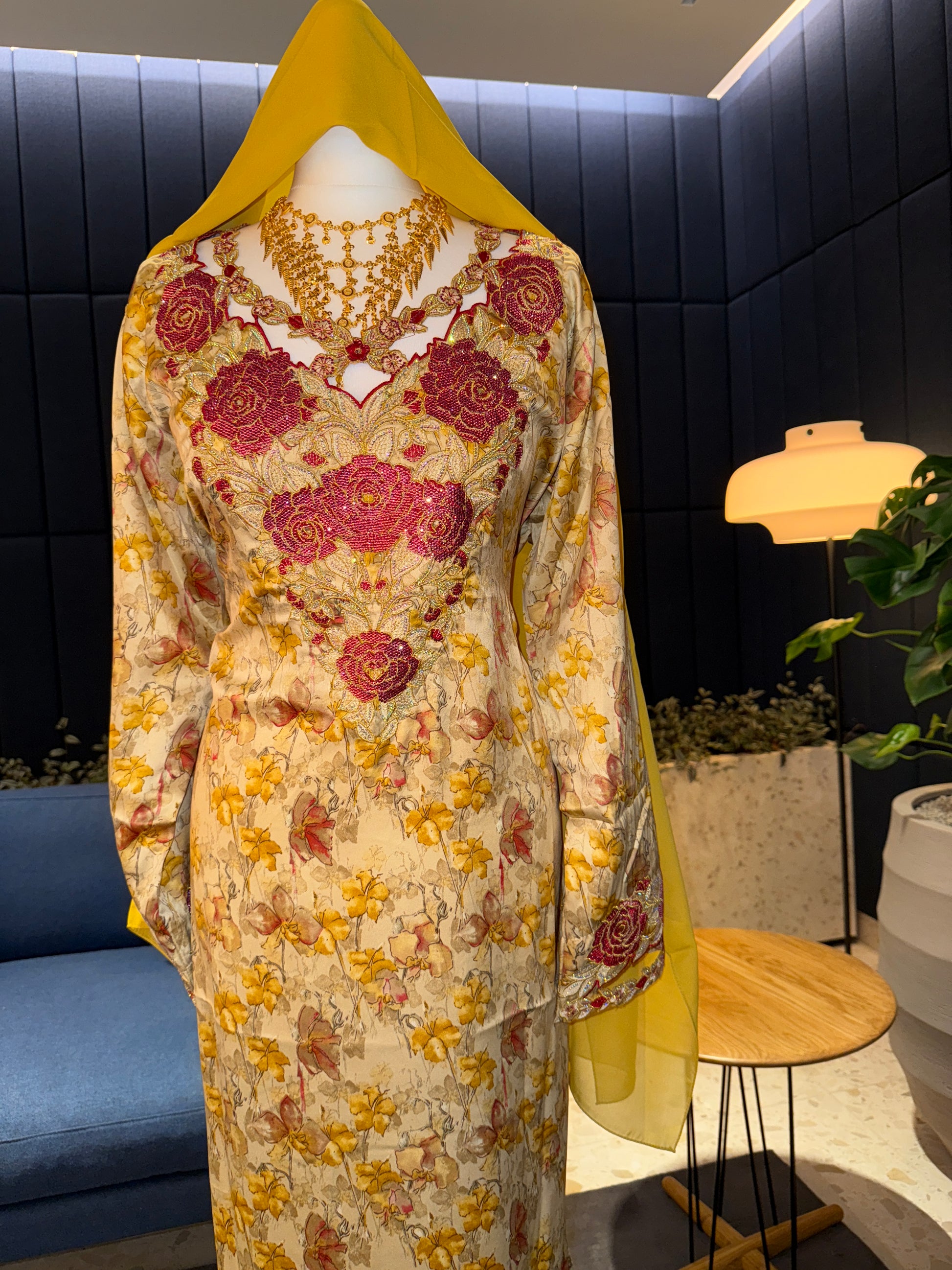 Mustard mkhawar with matching Shiela hijab