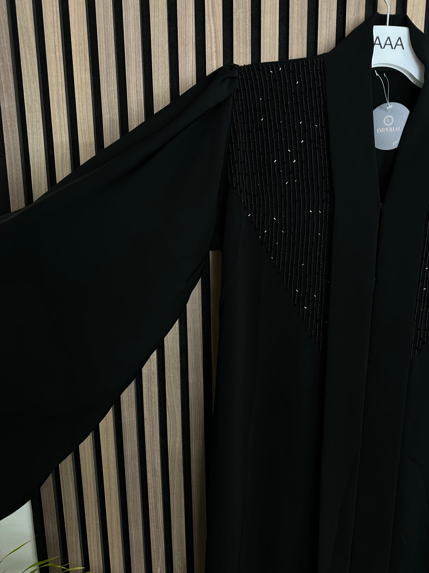 Black abaya with matching Sheila and handmade work