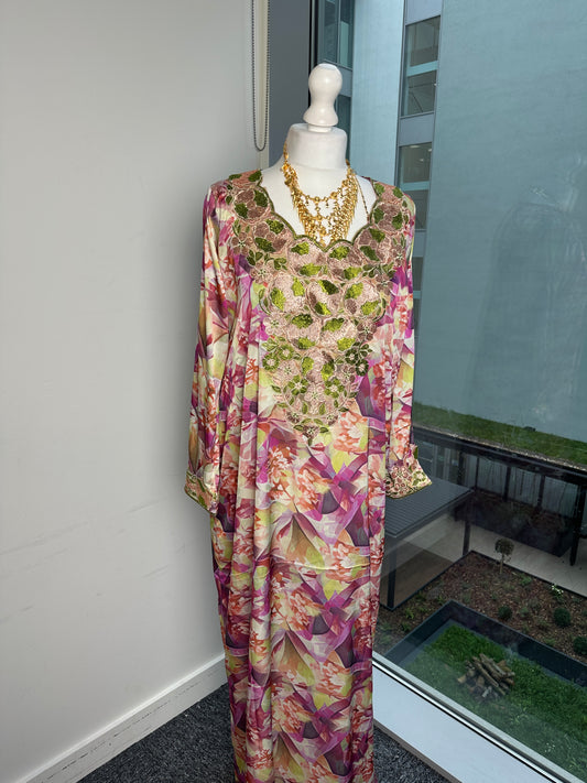 3D green and purple silk Mukhawar