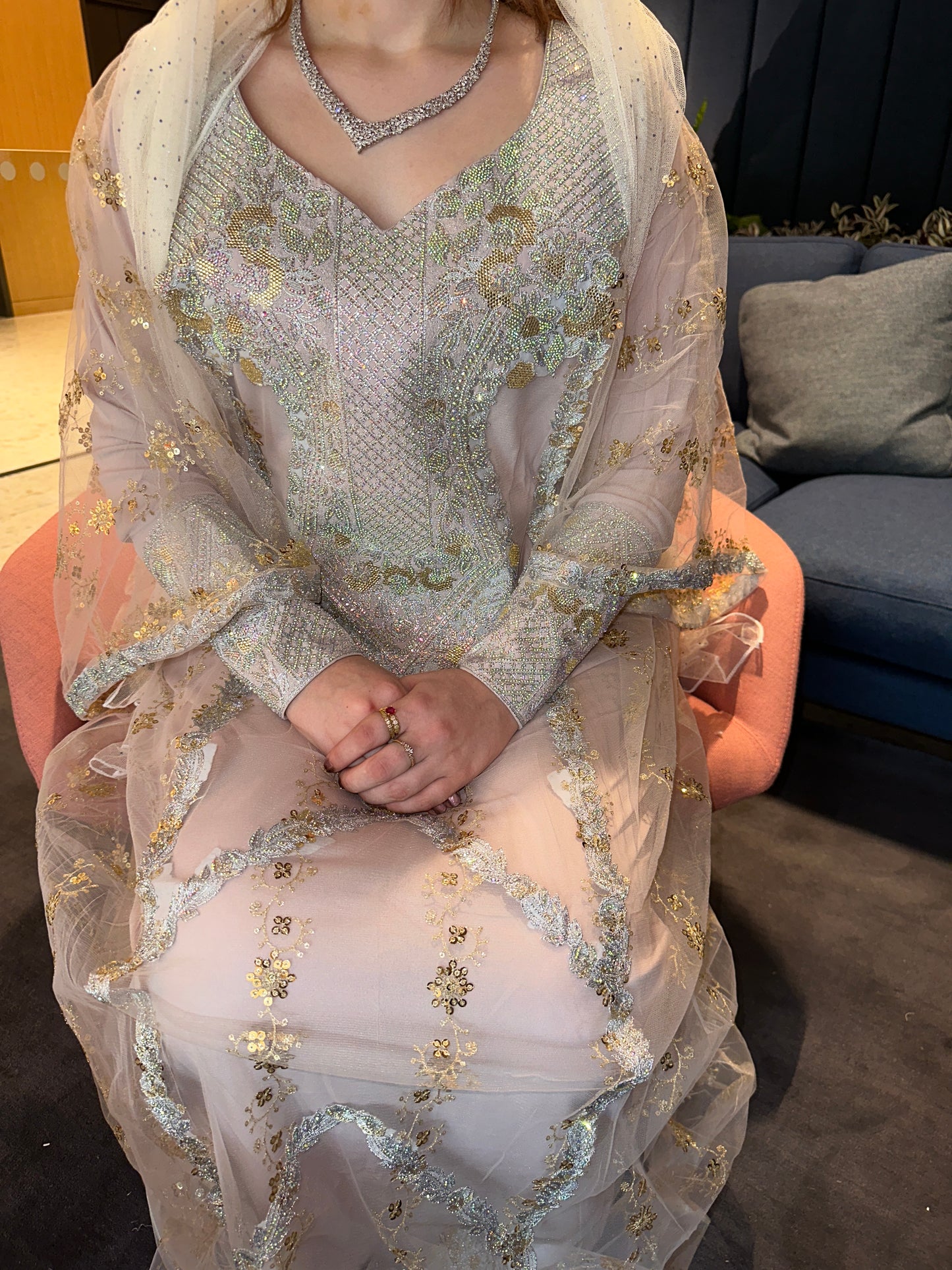 Emirati thobe with chiffon Sheila
