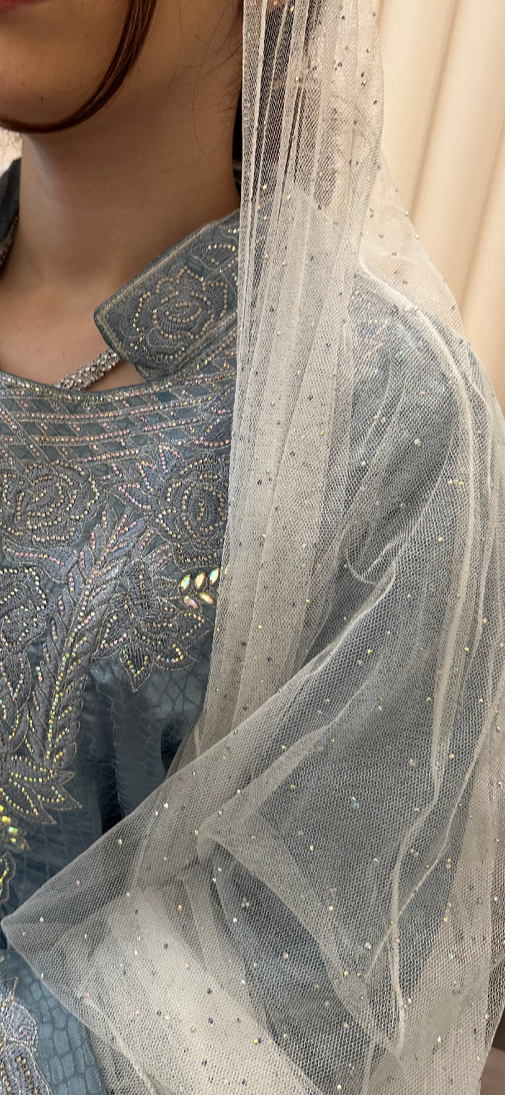 Creamy chiffon abaya