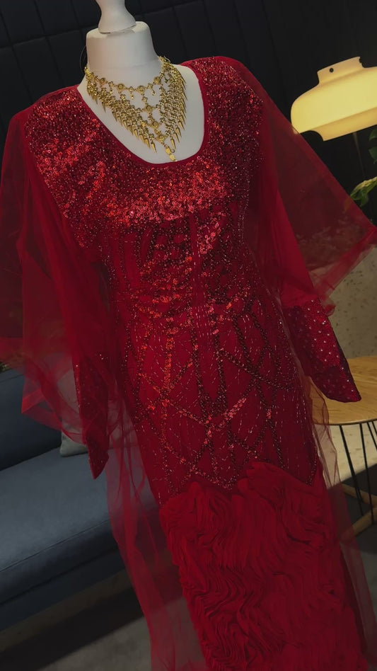 Handmade red dress/Thobe