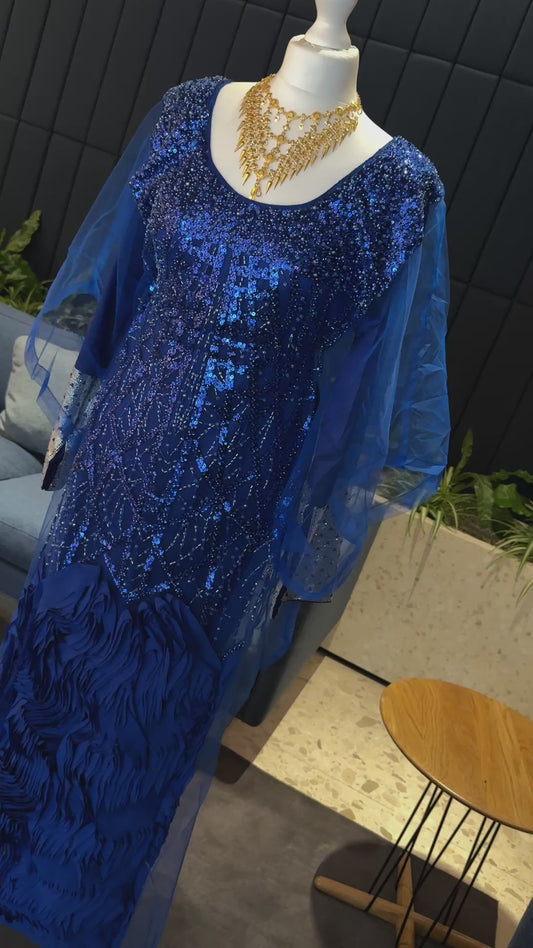 Blue handmade Emirati Thobe